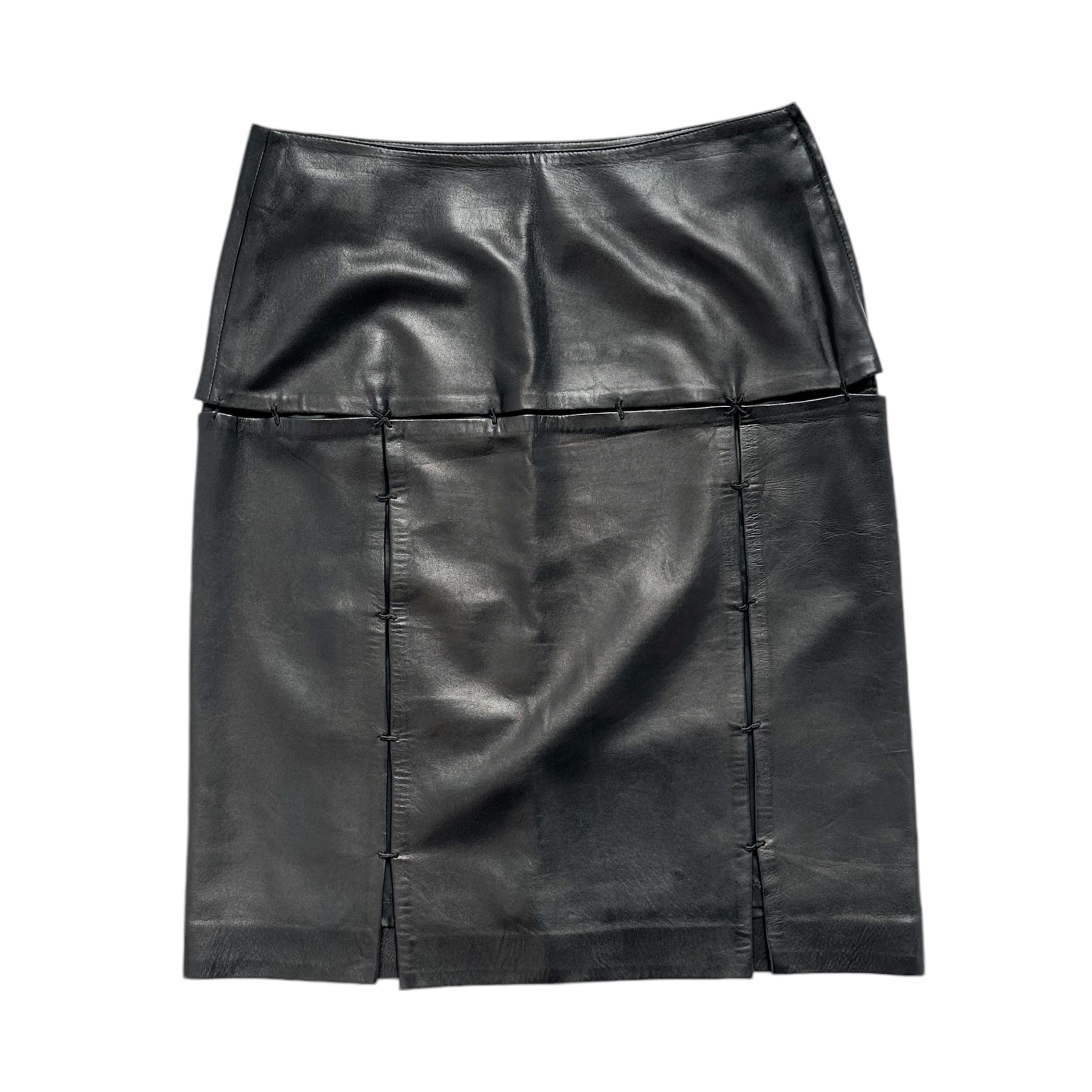 スカート PRADA Leather Skirt size40 Prada Leather Mini Skirt | Black | FARFETCH