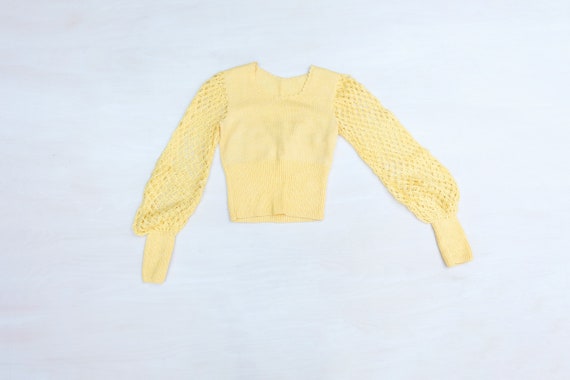 Vintage 60s Yellow Hand Knitted Jumper