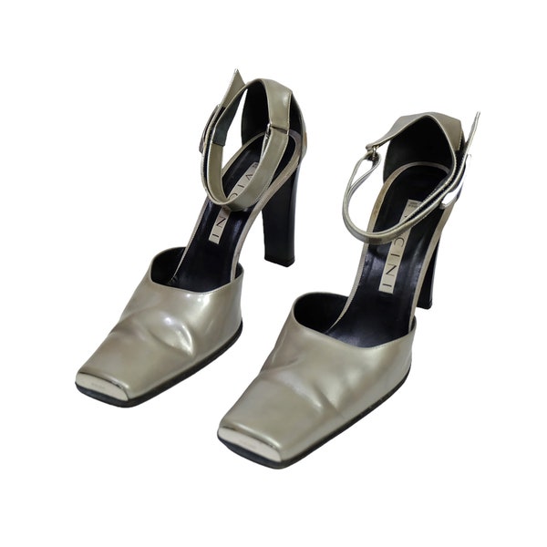 Vintage 90s 'Vicini' Silver High Heels (Size UK 5 EU 38 US 7.5)