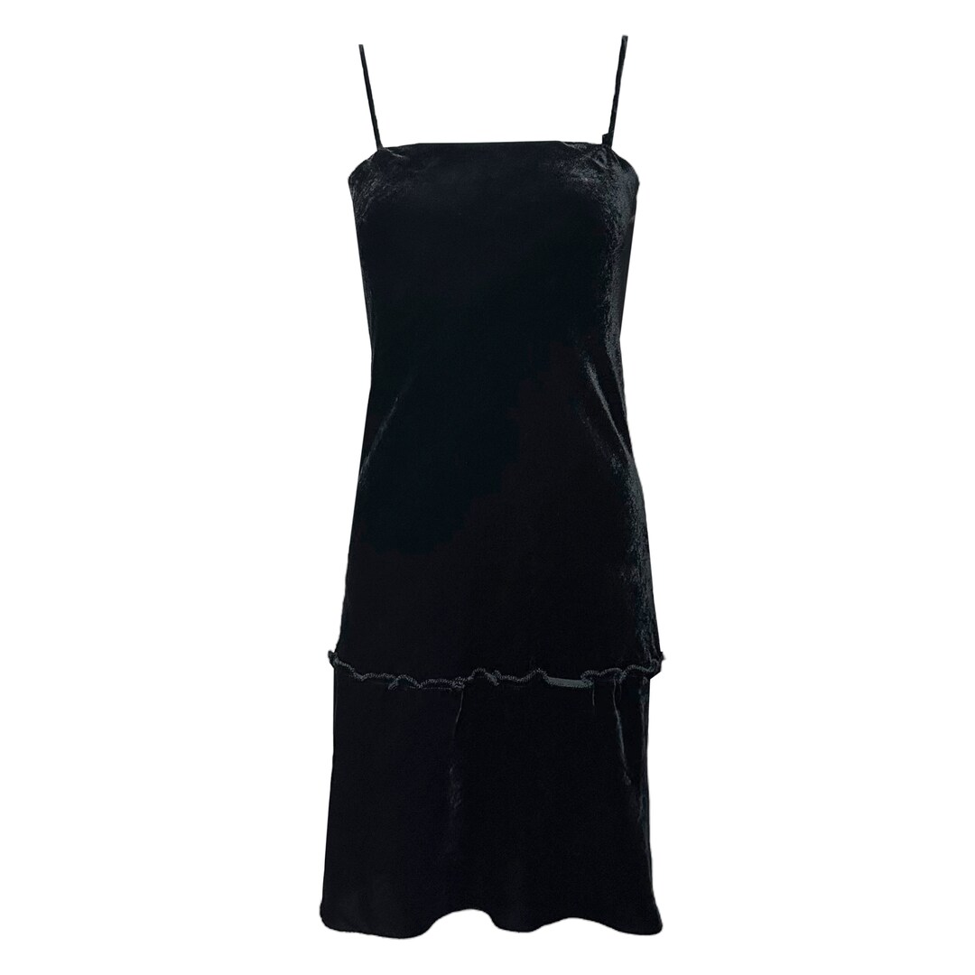 Vintage 90s 'miu Miu' Black Velvet Dress - Etsy
