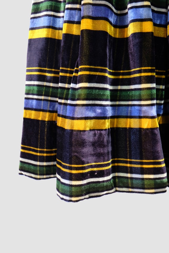 Vintage 50s Velvet Striped A-line Skirt W24 - image 3