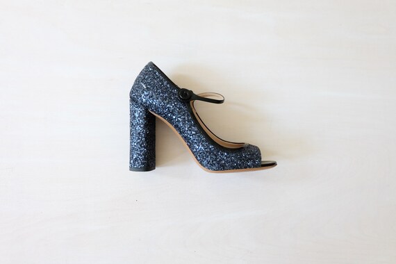 Miu Miu blau Glitter Schuhe Größe UK 4 EU 37 Etsy Miu Miu blau Glitter Schuhe Größe UK 4 EU 37 Etsy