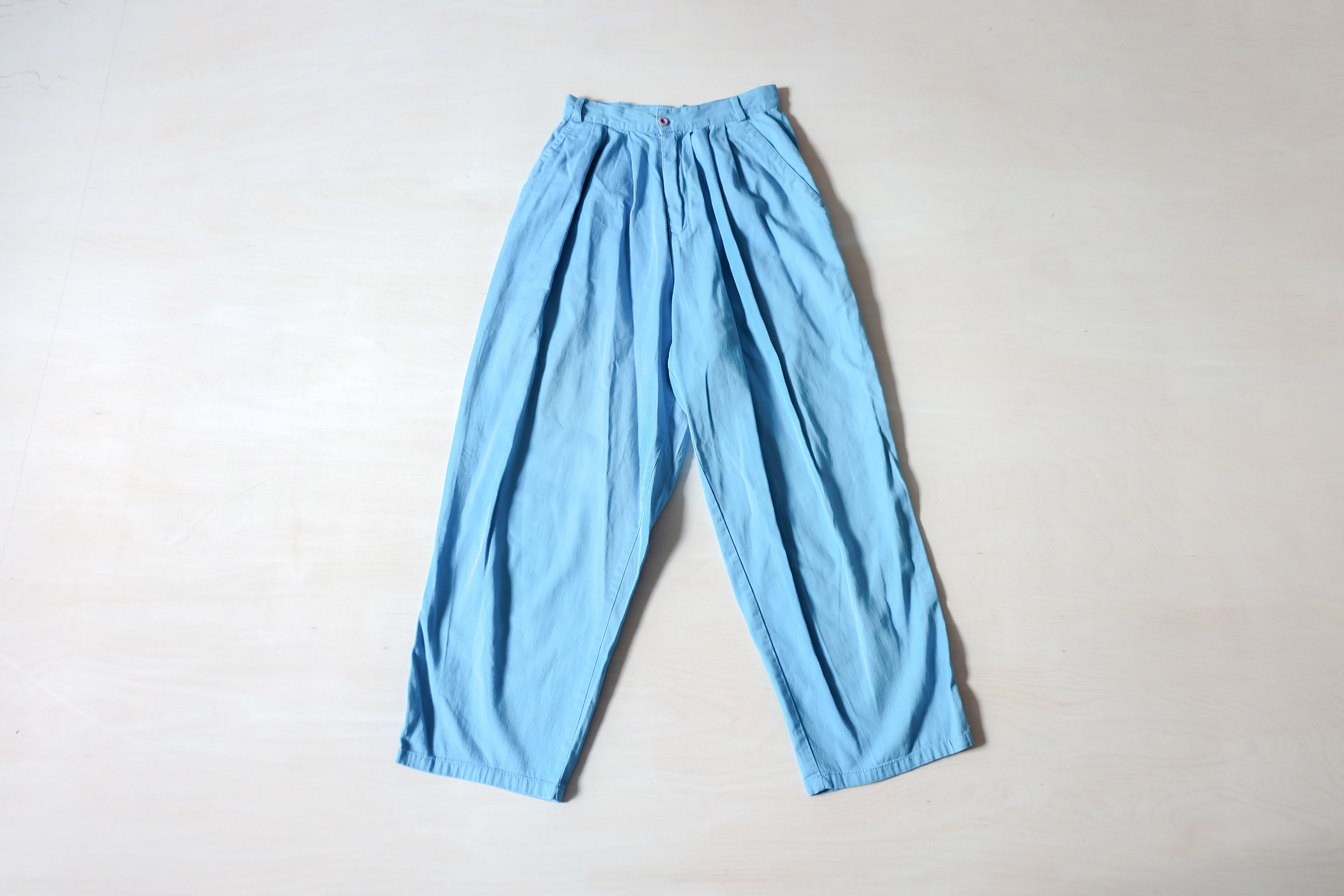Image of Vintage S Blue Pleated Trousers