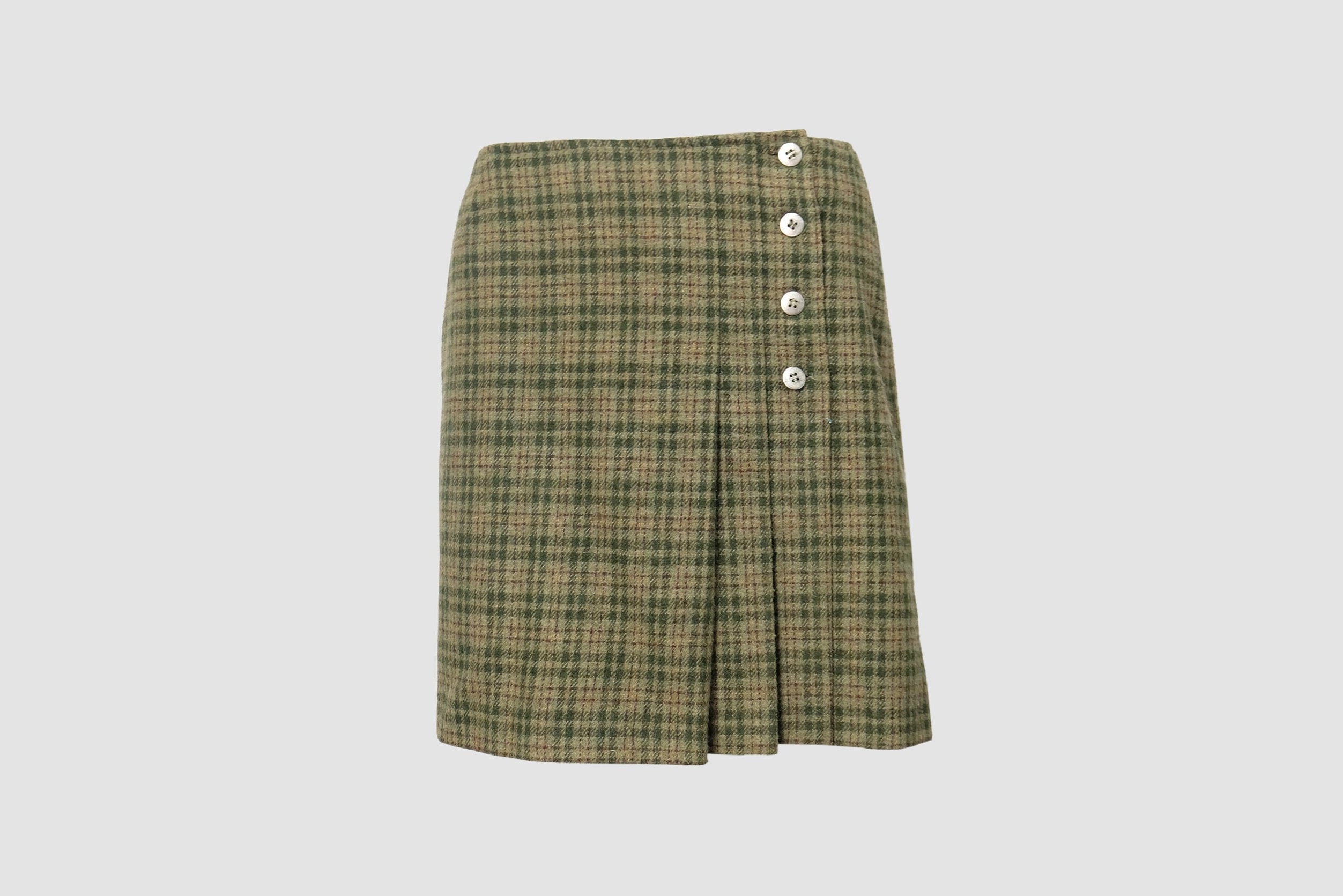 Vintage 90s 'cacharel' Khaki Green Plaid Mini Skirt - Etsy