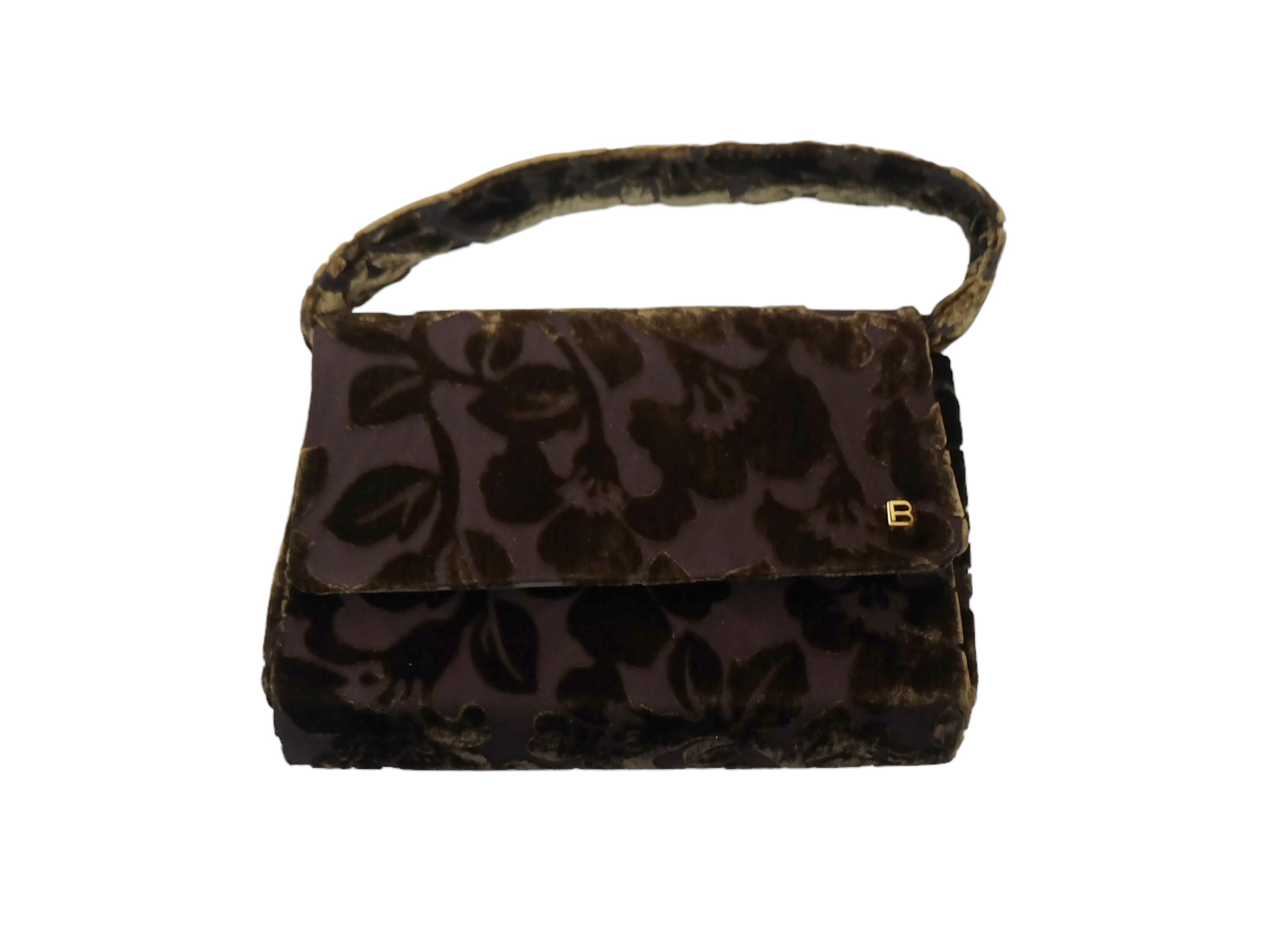 Bolso Vintage 90s 'Laura Biagiotti' Terciopelo Marrón