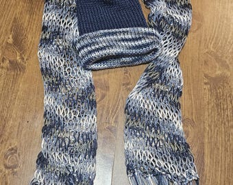 Handmade Knitted Winter Hat and Scarf Set, winter accessories, birthday or Christmas gifts
