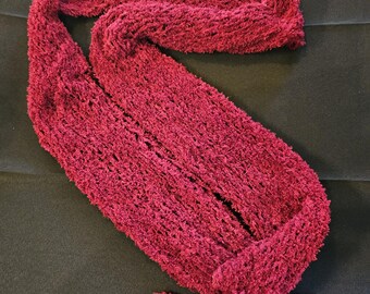 Handmade Knitted Wool Scarf: Netted Fall Winter Accessory