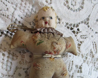 1920's Chalkware Head Pincushion Doll