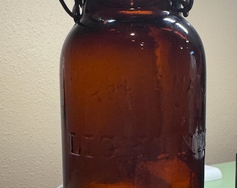 Antique Dark Red Amber Trademark Lightning QT