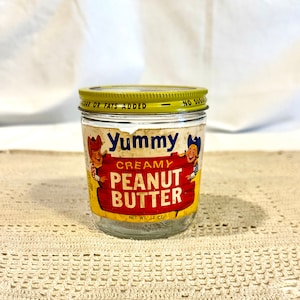 Yummy Labeled Peanut Butter jar/lid