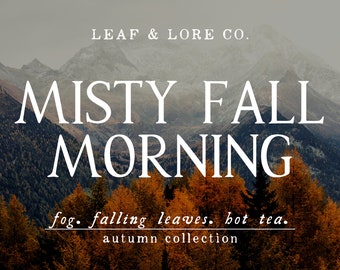 MISTY FALL MORNING Soy Scented Candle | Bookish Candles | Autumn Candle | Wood Wick Candle | Gifts for Writers | Handmade Candle