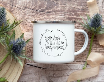 Bewitched Camping Mug | Pride and Prejudice | Book Lover Gift | Jane Austen Gift | Campfire Mug | Bookish Mug | Literary Gift | Reader Mug