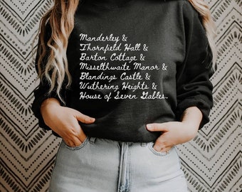 Classic Novels Sweatshirt | Bookish Gifts | Gifts for Her | Book Lover Gifts | Bookish Shirt | Literary Gifts | Austen | Bookworm Gift