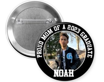 Graduation custom 3” photo pin, grad picture button. Brag badge. Preserve Your Graduation Moments with a Custom 3" Photo Pin-Back Button!