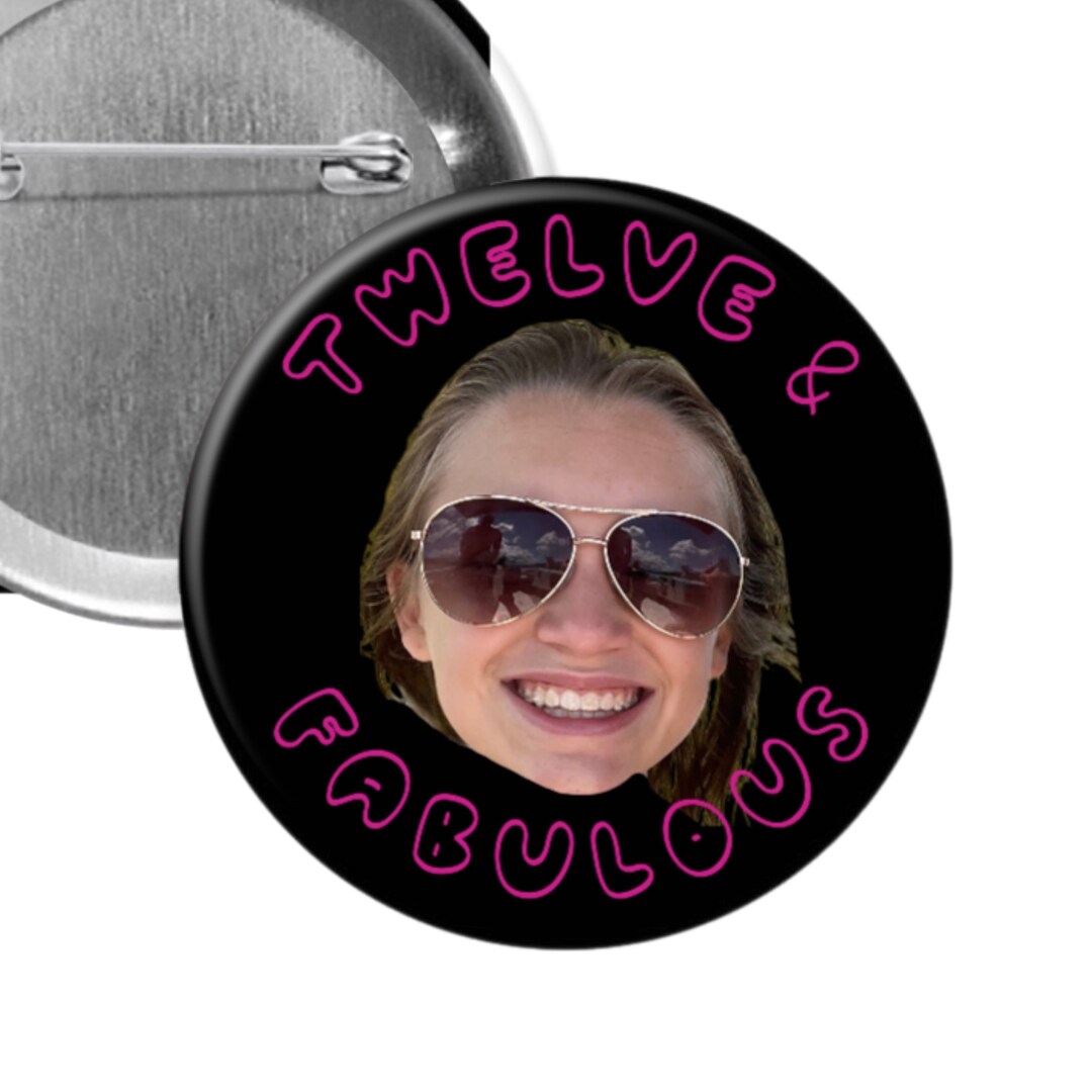 Floating Head Button, Face Pins, 2.25 or 3 Round Pinback Buttons, Fully Customized Personalized