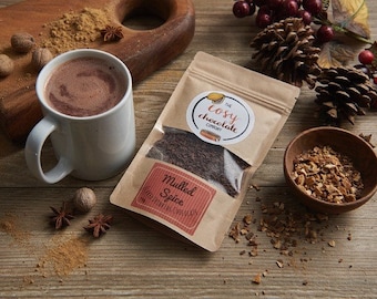 Mulled Spice Flaked Drinking Chocolate - Hot Chocolate - Christmas Gift - Christmas Eve Box - Handmade Luxury Hot CHocolate - Vegan Friendly
