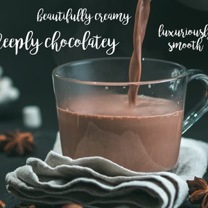 Chocolate caliente con caramelo salado y virutas - Regalo para gourmets - Chocolate gourmet - Caramelo salado - Chocolate caliente - Regalo de cumpleaños - Apto para veganos imagen 6