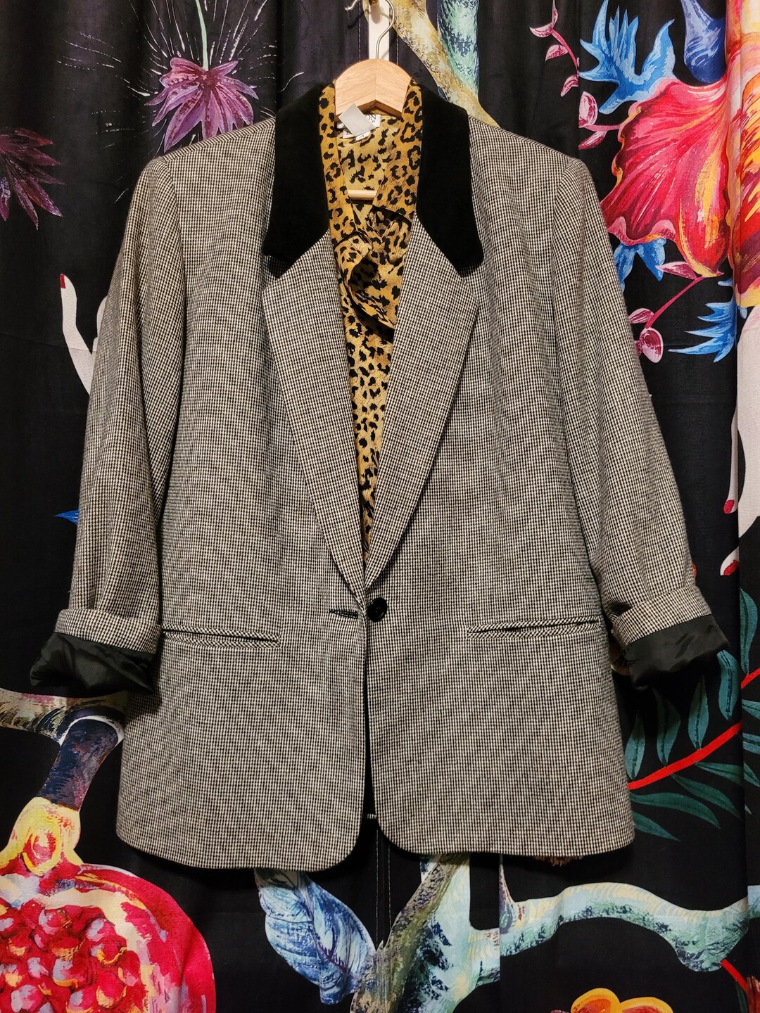 Vintage Round Neck Wool Blazer