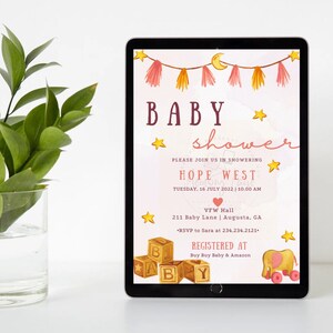 Invitación de baby shower, invitación de bebé, invitación de ducha, descarga de canva, invitación de plantilla, invitación de canva, invitación descargable, baby shower,
