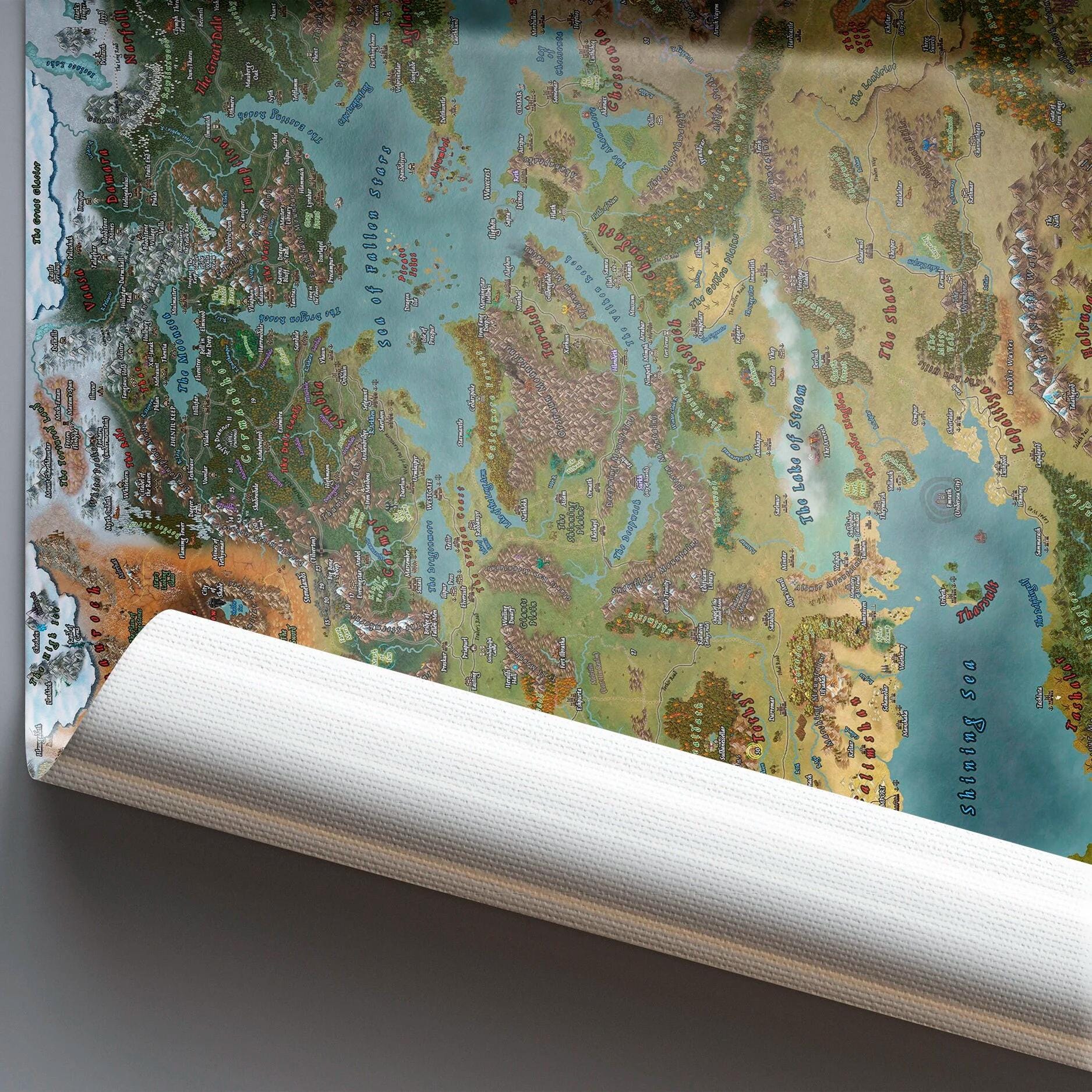 Forgotten Realms Map Canvas Print Premium Quality Battlemap Print on ...