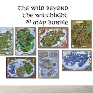The Wild Beyond TWL Adventure Map Bundle - Quality Battlemap Prints on Matte Photo Paper or Canvas - 20 Maps Sized 12"x16" inches (30x40cm)