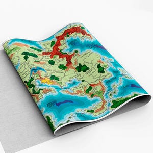 Impression sur toile de carte des royaumes oubliés - Impression de carte de bataille de qualité supérieure sur toile de coton de haute qualité