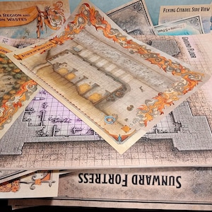 Schatten der Drachenkönigin 2,5 cm große Landkarte auf Posterpapier oder Leinwand - 30 Karten-Bundle-Pack