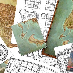 Waterdeep Dragon Heist Adventure Maps - 50 Full-Size 1" Grid Maps für D&D 5e - Poster oder Leinwanddruck