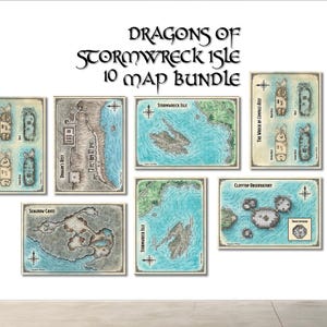 Lot de cartes Dragons Of Stormwreck Isle - Impressions de cartes de bataille de qualité sur papier photo mat ou toile - 10 cartes de 30 x 40 cm (12 x 16 po.)