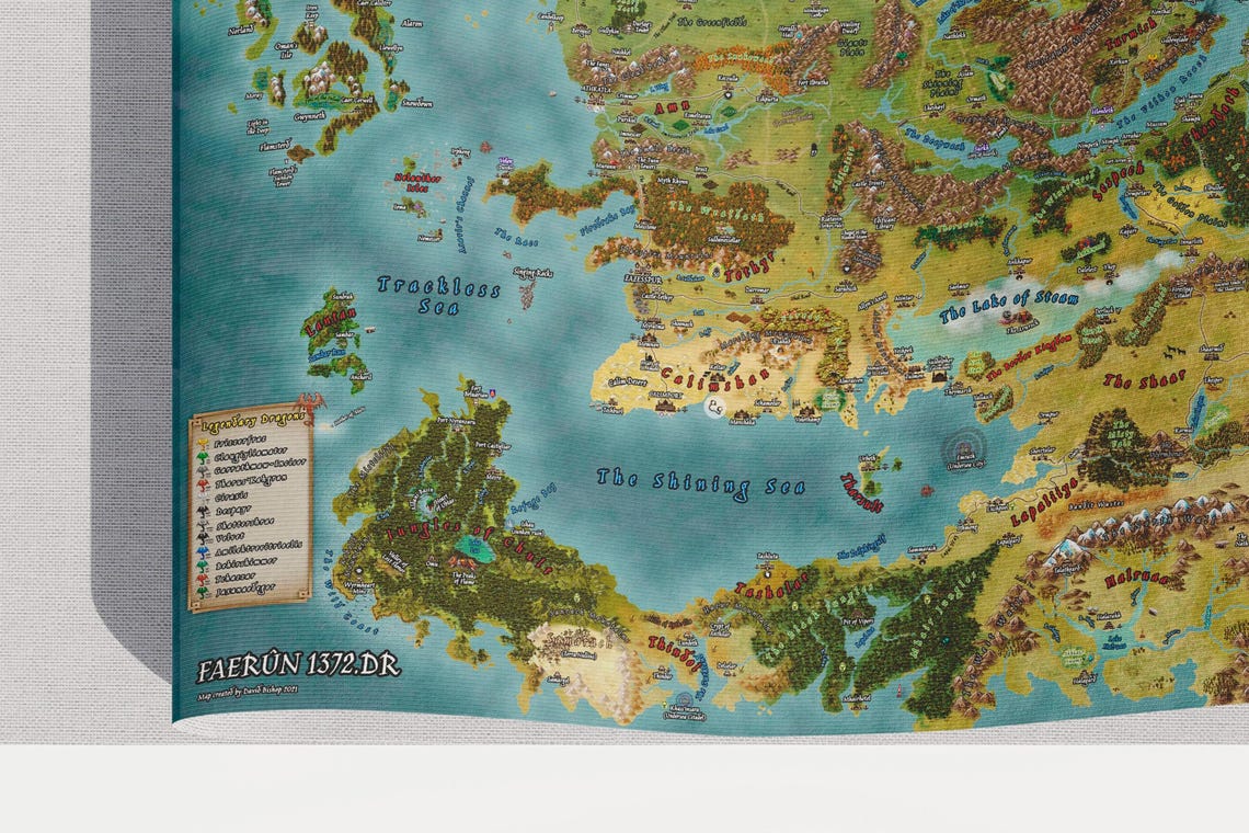 1372 Forgotten Realms Map Canvas Print - Premium Quality Battlemap ...