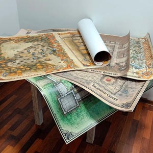Schatten der Drachenkönigin 2,5 cm große Landkarte auf Posterpapier oder Leinwand - 30 Karten-Bundle-Pack