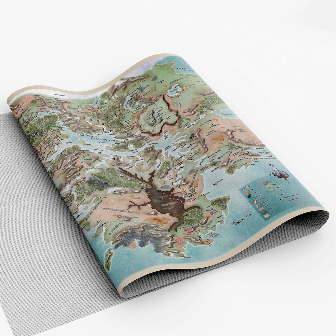Forgotten Realms Map Canvas Print - Premium Quality Battlemap Print on ...