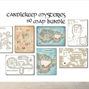 Candle Keep Mysteries Adventure Map Bundle - Hochwertige Drucke auf mattem Fotopapier oder Leinwand - 60 Map Bundle-Pack - Größe 30 x 40 cm