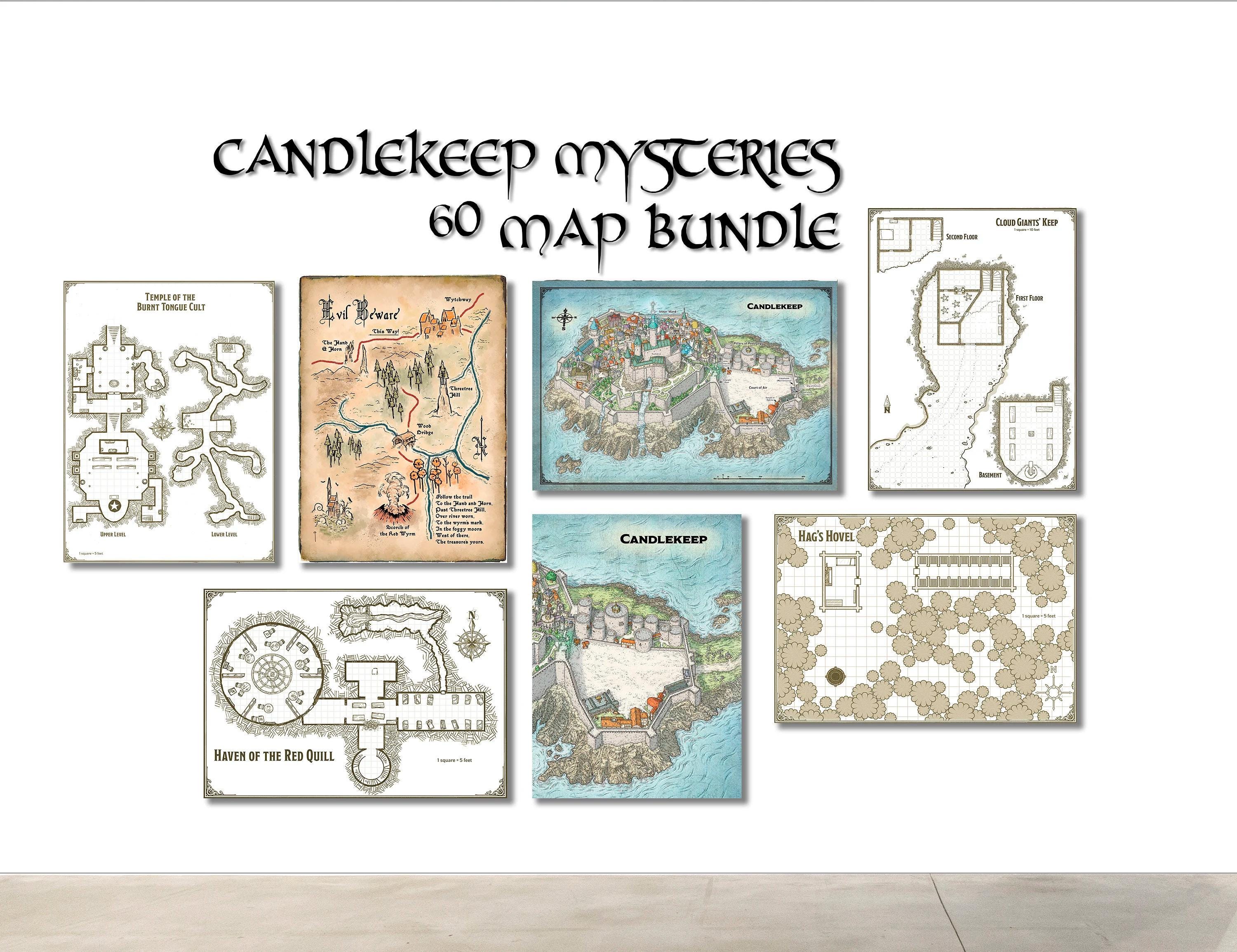 Candle Keep Mysteries Adventure Map Bundle Quality Prints on Matte ...