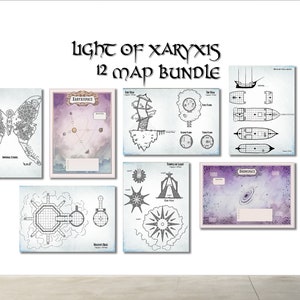 Light of Xaryxis Adventure Map Bundle - Quality Battlemap Prints on Canvas - 12 Maps Sized 12"x16" inch (30x40cm)