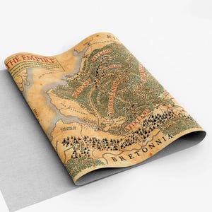 War Hammer Empire Map Leinwanddruck - Hochwertiger Map-Druck auf hochwertiger Baumwoll-Leinwand