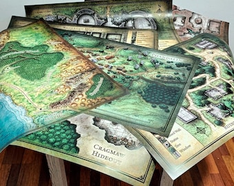 Lost Mine Of Phandelver Full Size Battlemaps - 1&quot; Inch Grids - Quality Prints on Photo Paper or Canvas - 7 Maps 22&quot;x33&quot; inches (60x85cm)