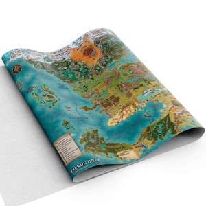 1372 Forgotten Realms Karte Leinwanddruck - Premium Qualität Map Druck Auf Hochwertiger Baumwoll-Leinwand