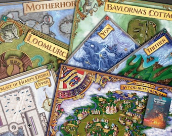 The Wild Beyond The Witchlight Full-Size True 1&quot; Inch Grid Map Prints on Poster Paper or Canvas - 11 Map Bundle Pack