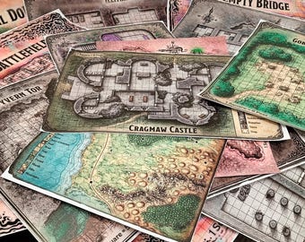 The Shattered Obelisk Full-Size True 1&quot; Inch Grid Map Prints on Poster Paper or Canvas - 35 Map Bundle Pack