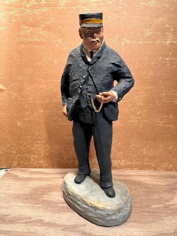 Fred Curtis Figurine-Railroad Passenger Train Conductor
