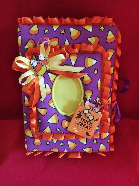 Candy Corn-Purple Background -100pg Halloween Pocket Photo Album