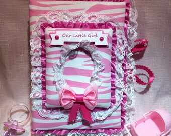 Pink Zebra Baby Girl 100 pg Pocket Photo Album