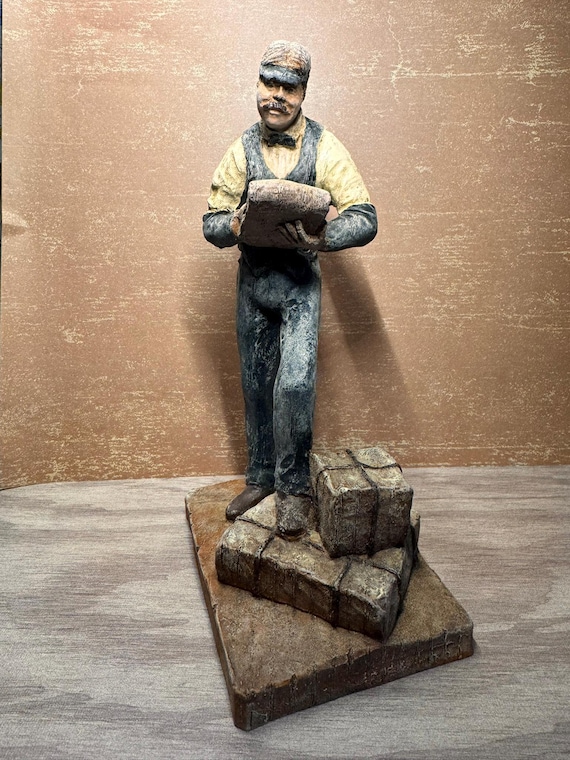 Fred Curtis Figurine-Railroad Baggage Clerk