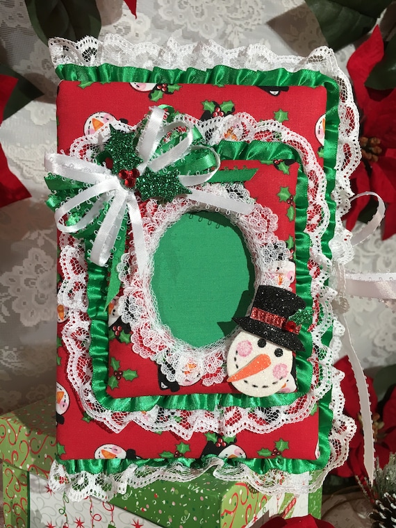 Holiday Snowmen Christmas Handmade 100pg Pocket Photo Album