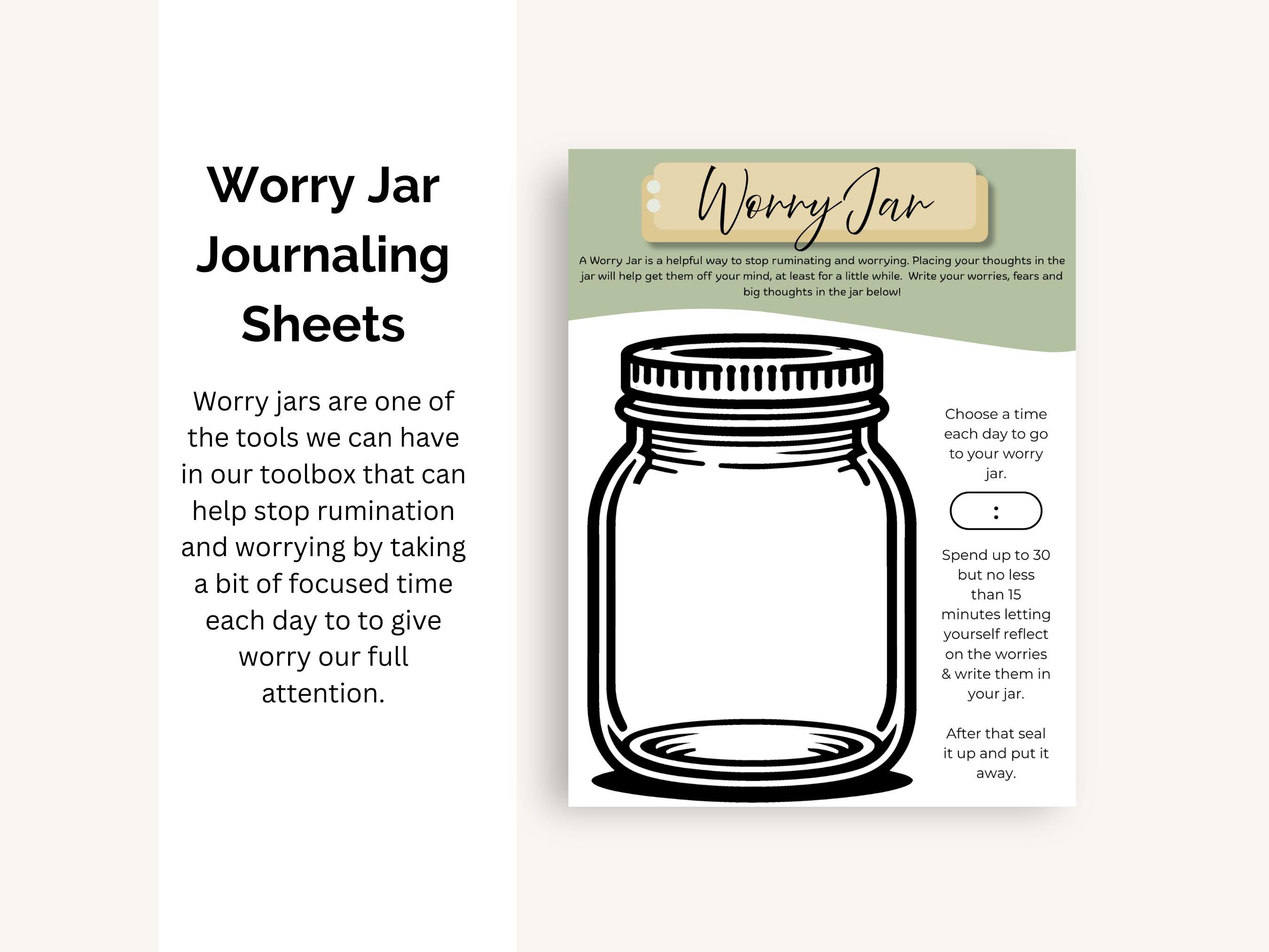 Anxiety Management Worry Jar Printable | Instant PDF | Emotional Tool ...
