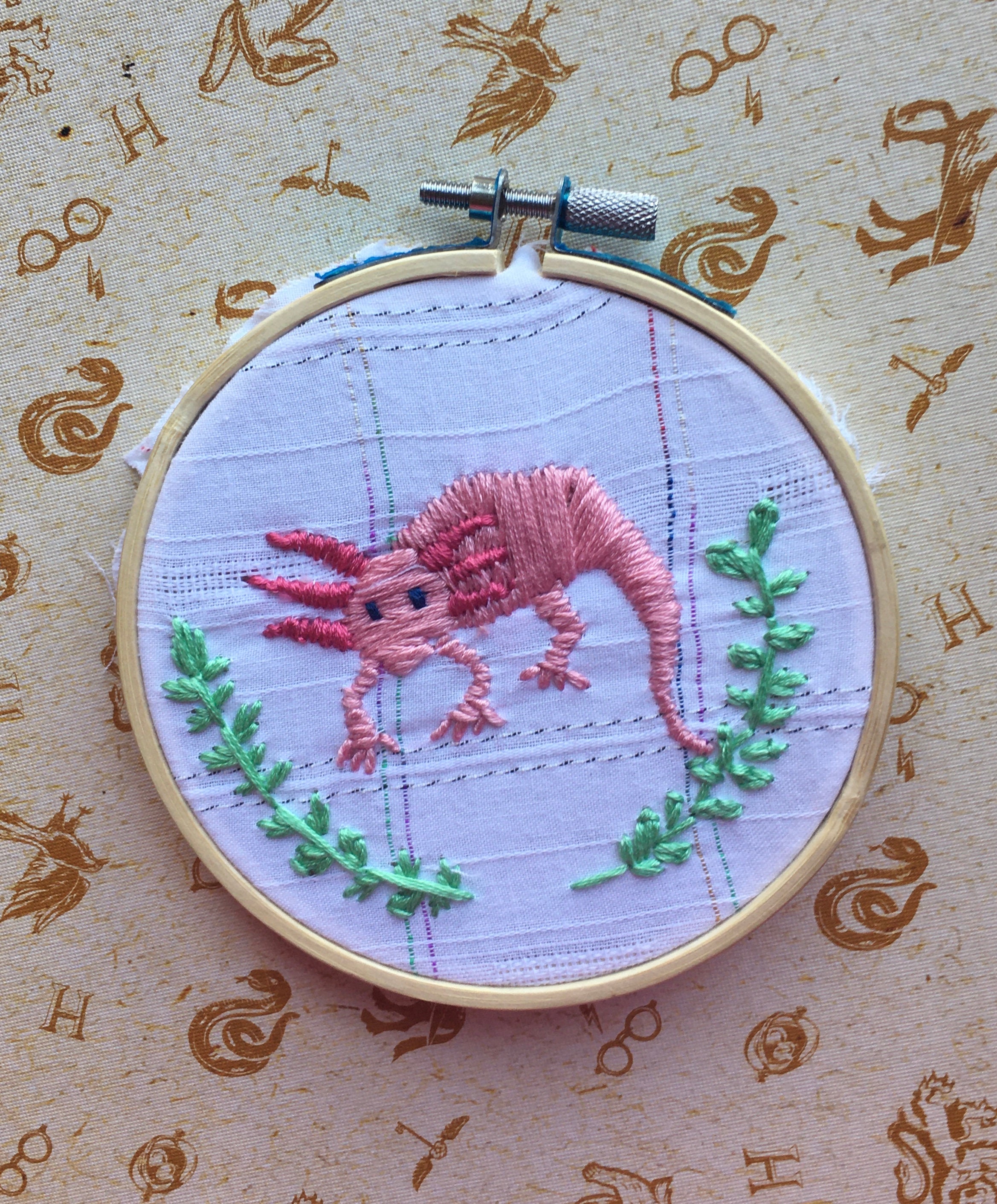 Embroidery axolotl  etsy