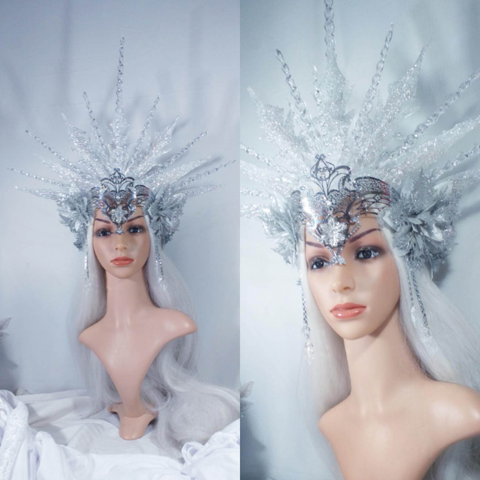 The header  the decoration  for head for costume Snow Queen, snegurochka Snegurochka Costume - Etsy main image 4