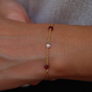 Swarovsky-pearls bracelet, silver 925 bracelet, stacking bracelet, sterling silver bracelet, minimalist bracelet, gemstone bracelet.