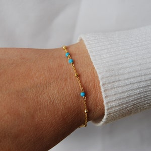 Turquoise bracelet, sterling silver 925 bracelet, stackable bracelet, minimalist braclet, dainty turquoise bracelet.